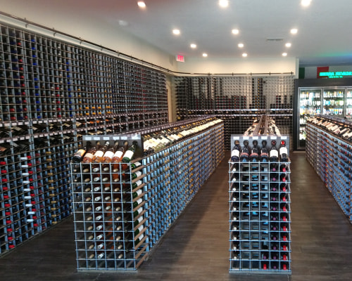 A commercial wine rack installations